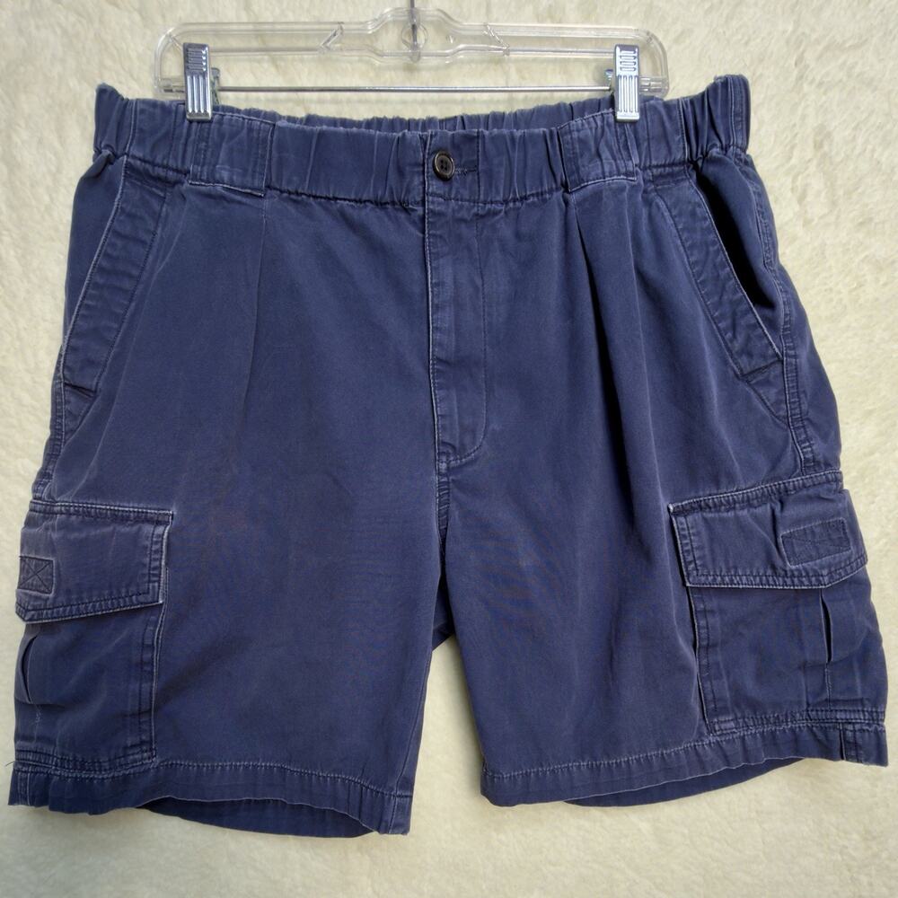 Vintage 90s Faded Tommy Bahama Cargo Shorts Mens Medium Blue Safari Preppy